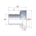 Tuille PVC le Mámhán ¾" IG x 20 mm-0