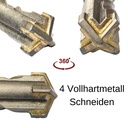 Greamaire Casúr le haghaidh SDS-PLUS 4-Láimhseálaí Ø 24,0mm x 250mm Fad-1