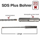 Druilire Casúr le haghaidh SDS-PLUS 4-Lann Ø 6,5mm x 110mm Fad-0