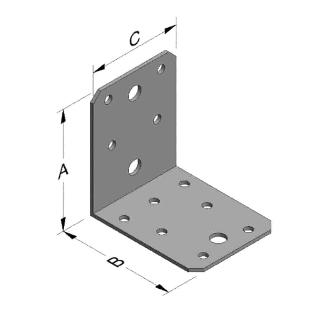 Ceanglóir Uillinne 70 x 70 x 55 x 2 mm gan easnacha-0