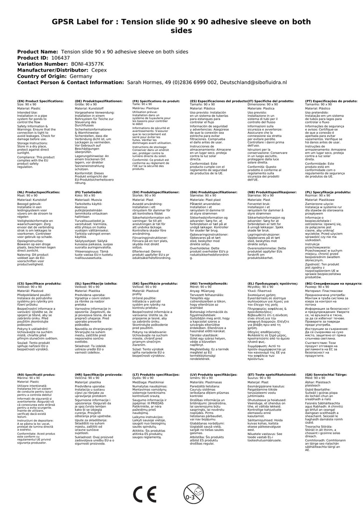 Sleamhnán Tarraingthe 90 x 90 Muinchille Greamaithe ar an dá thaobh-2