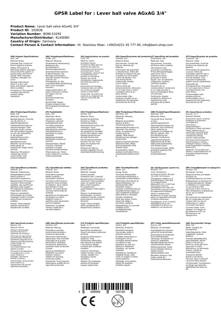 Comhla Liathróid Luamhán AGxAG 3/4"-1