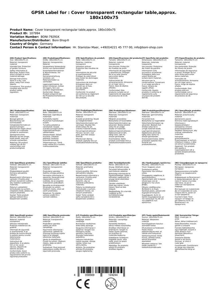 Clúdach cosanta trédhearcach tábla dronuilleogach, thart ar 180x100x75-1