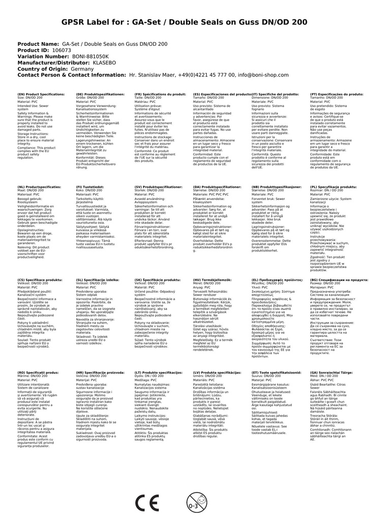 GA-Tacar / Dúbailt-Dhuchtanna ar Iarann DN/OD 200-3