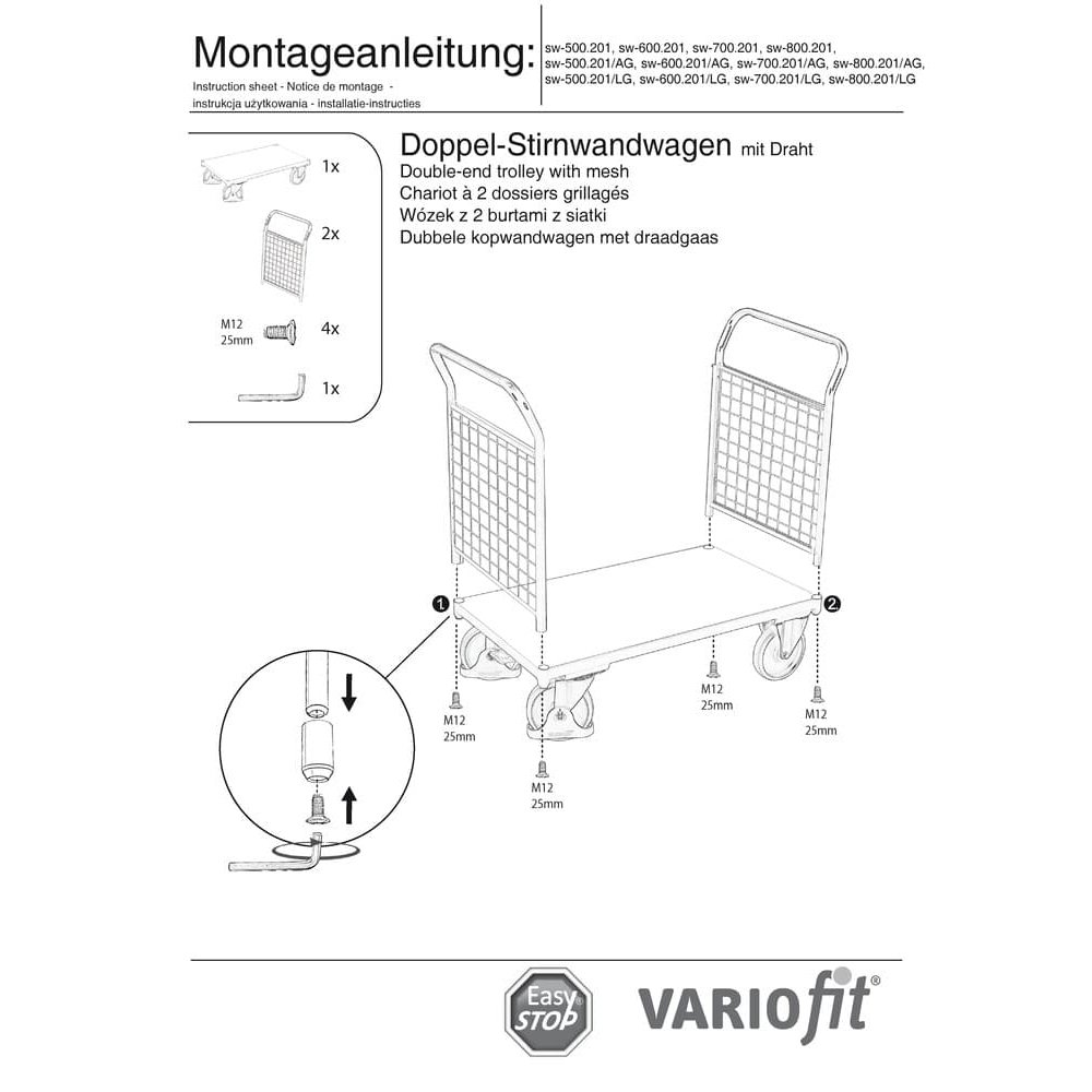 Clárstraighre Dúbailte Mogaill Dronna Gorm 400 kg Cineál S + EasySTOP-0