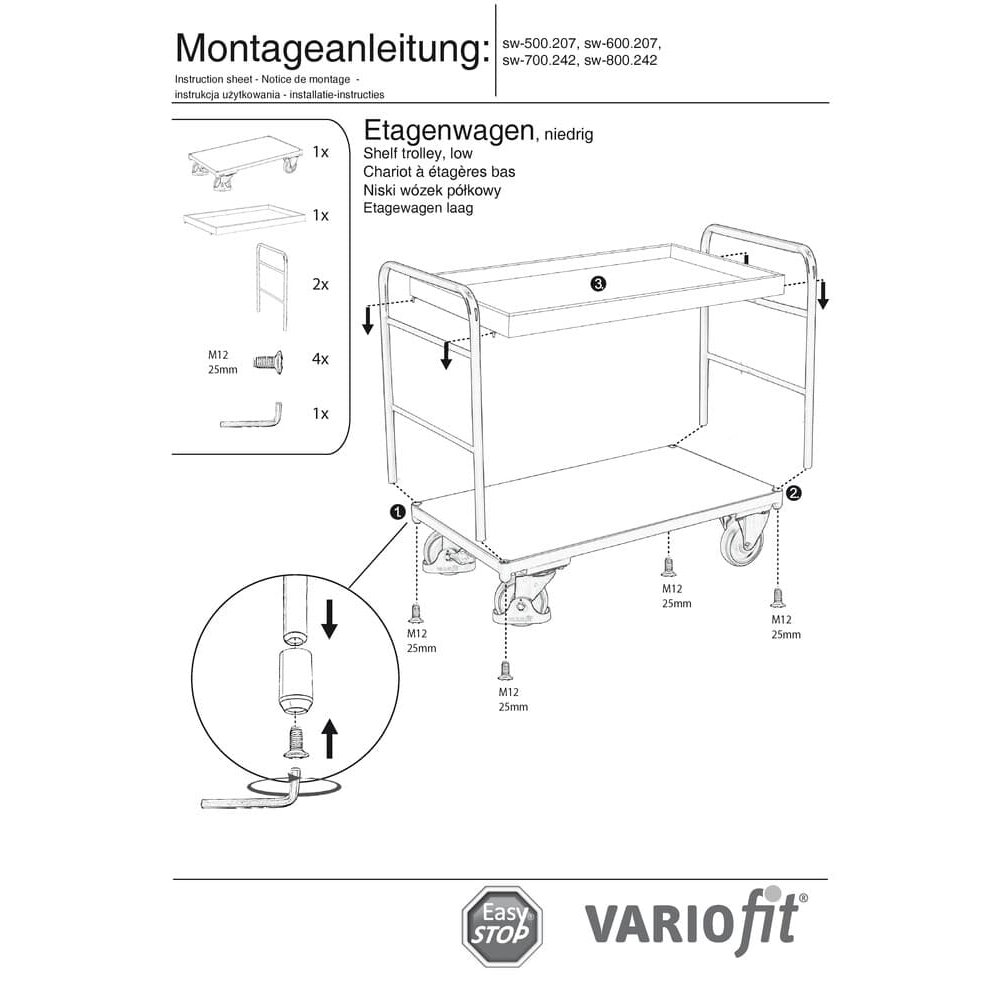 Tralaí le Ciseán + 1 Urlár 250 kg Cineál S + EasySTOP-1