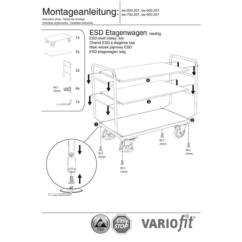 Tralaí ESD le 3 Urlár Cineál S + EasySTOP-0