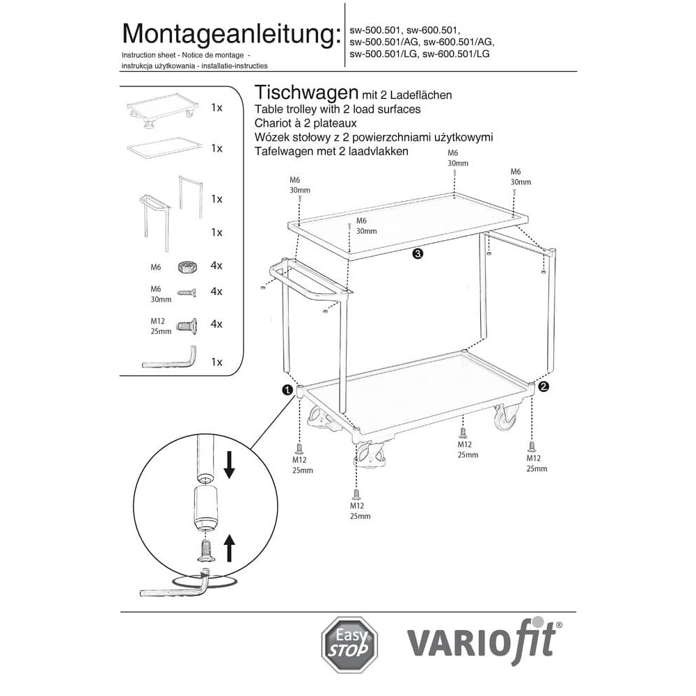 Tralaí boird 250 kg le 2 Urláir Cineál M + EasySTOP-0