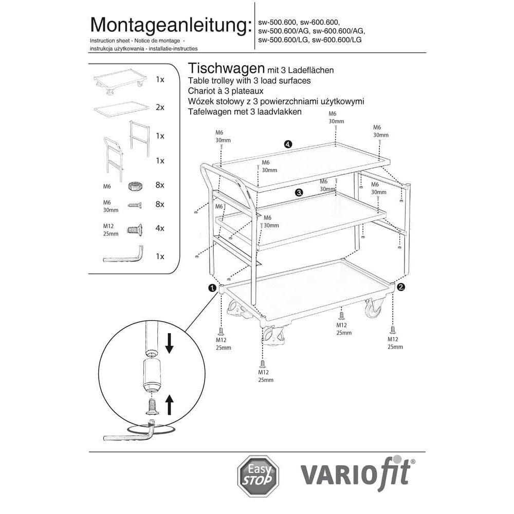 Falcán Tábla 250 kg le 3 Dhromchlá antruallta Cineál M + EasySTOP-0