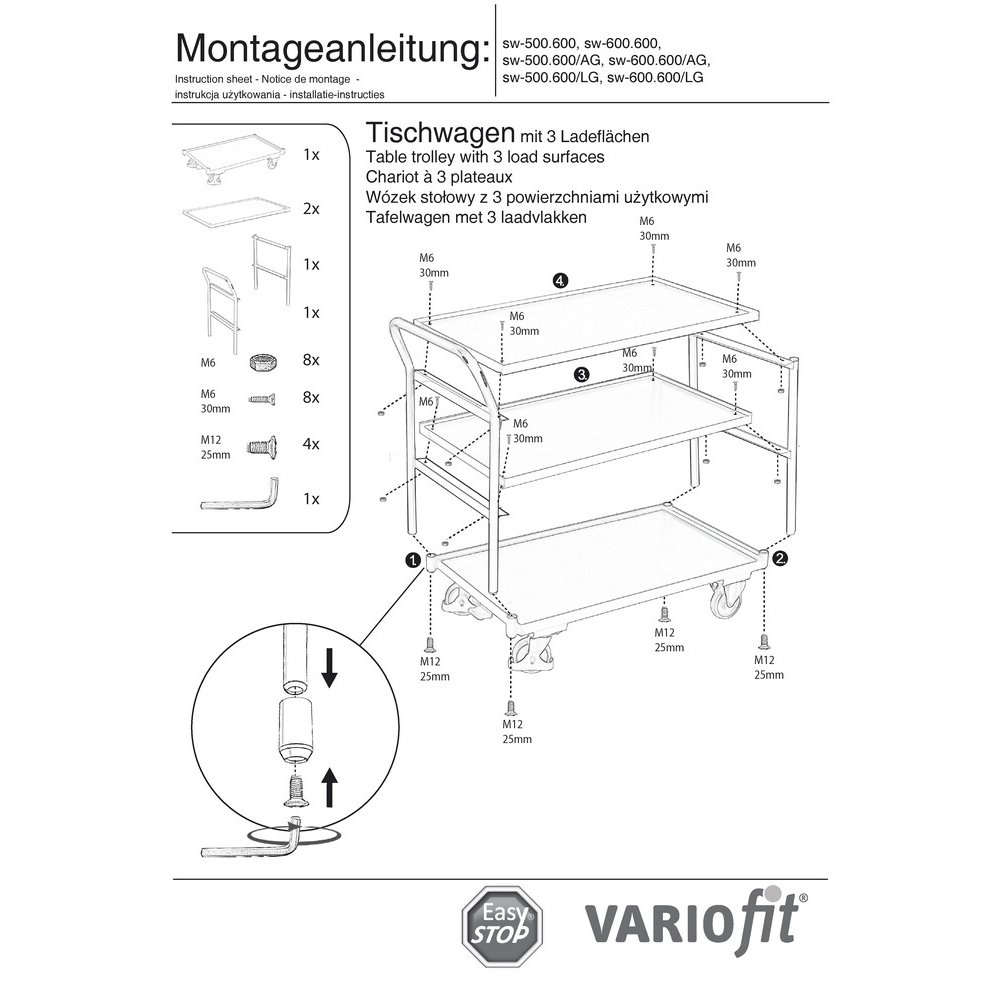 Fáibhle Bord 250 kg le 3 Dhromchla Luchtaithe Láidir Cniog Béil L + EasySTOP-0