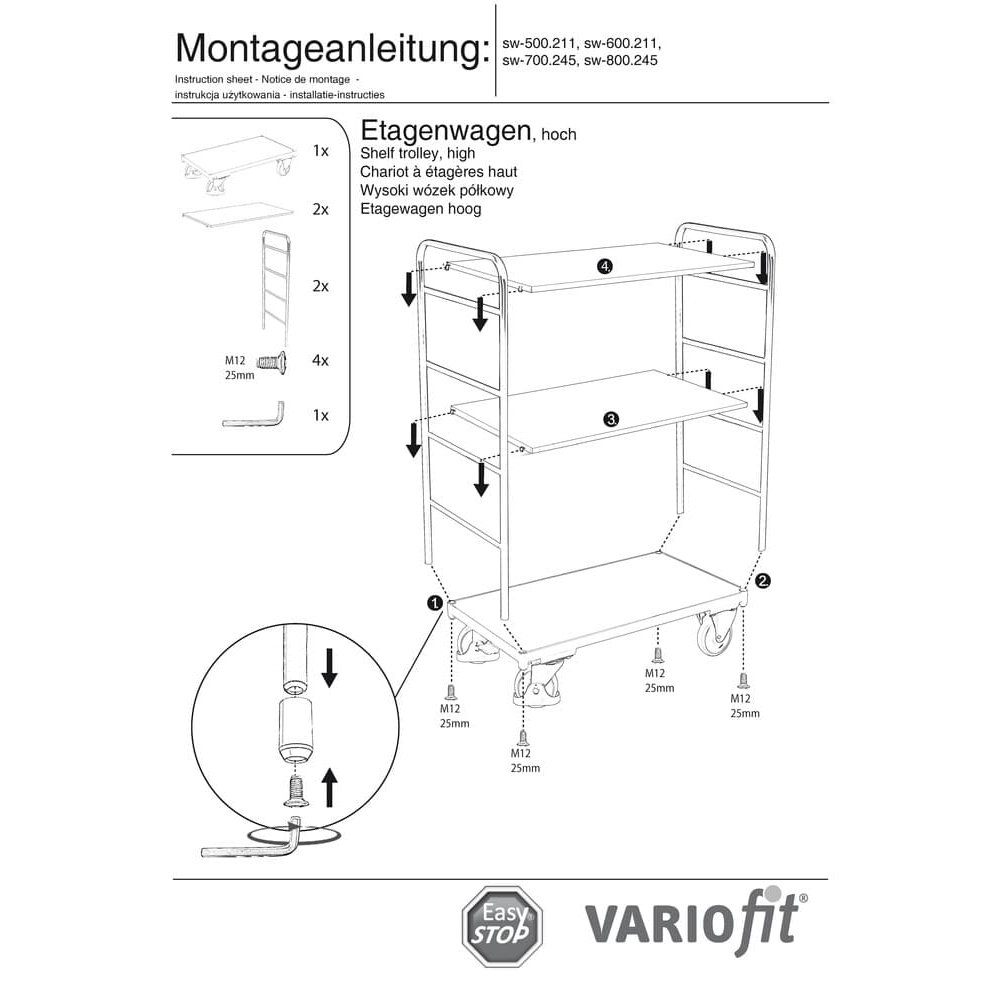 Falla Uachtarach 5 Urlár 250 kg Ualach Cineál L + EasySTOP-1