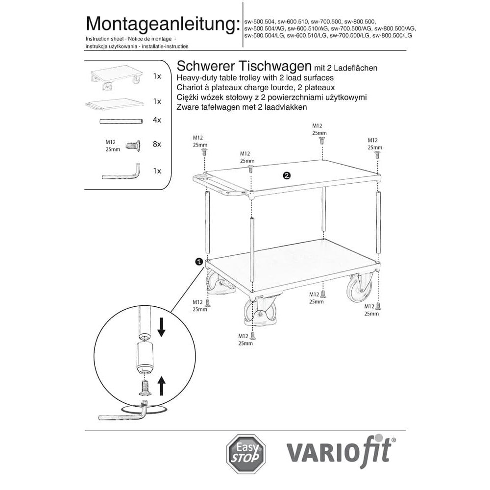 Wagen Trom 500 kg le 2 Sheilfeanna Cineal L + EasySTOP-0