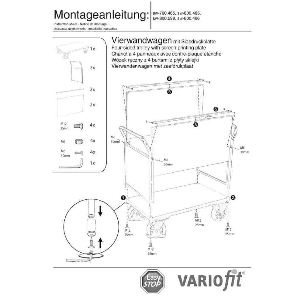 Carrcharranna ceithre-bhalla 1000 kg Cineál XL + EasySTOP-0