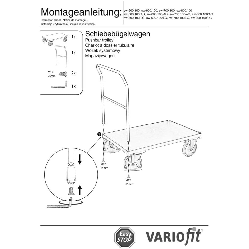 Fáistrálaí brú 500 kg Cineál M + EasySTOP-0