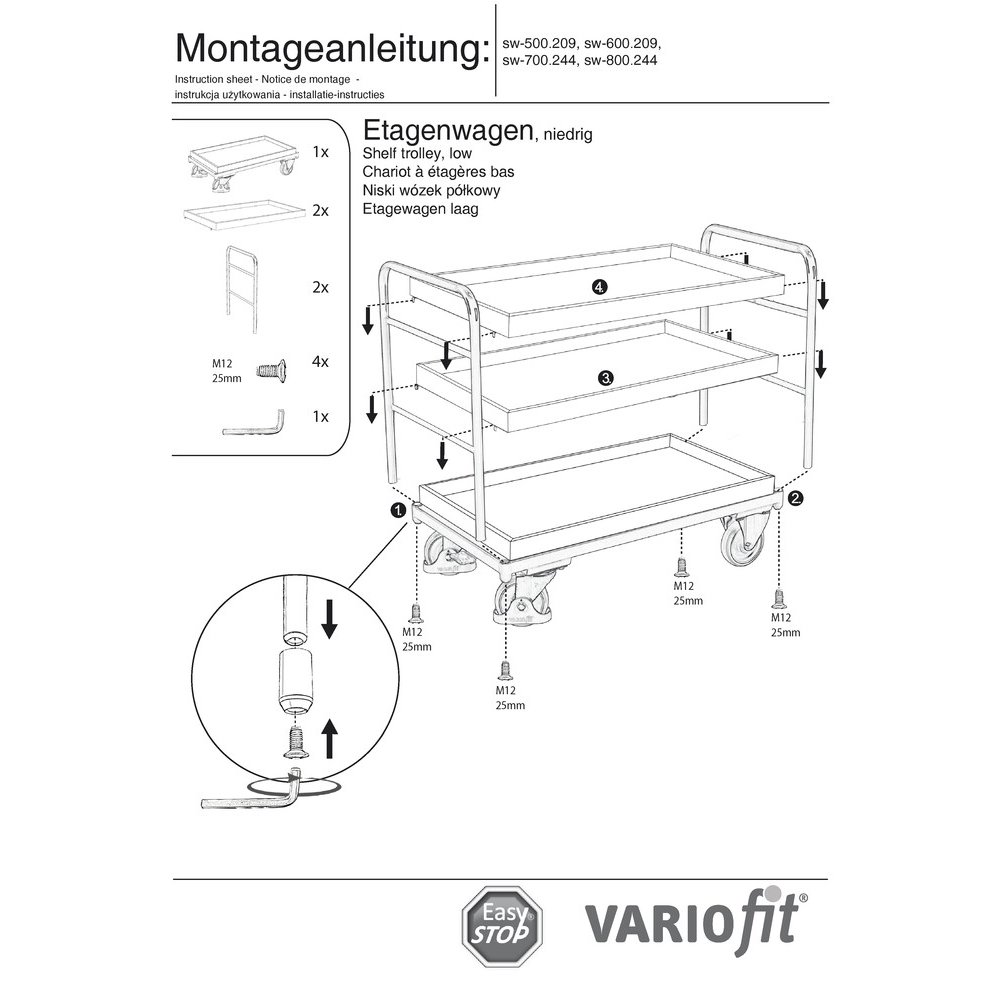 Fáirleacán le 3 Tháblóidí 250 kg Cineál M + EasySTOP-1