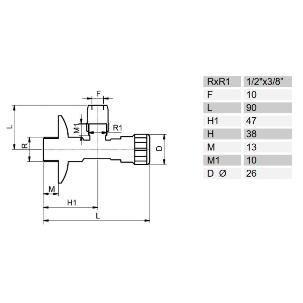 Comhla Uillinne 1/2" x 10 mm-0