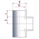 PVC-U T-Stiúgán Muf 63 mm PN16-0