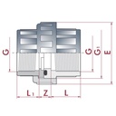 PVC - U Verschraubung IG x IG 3/4"-1