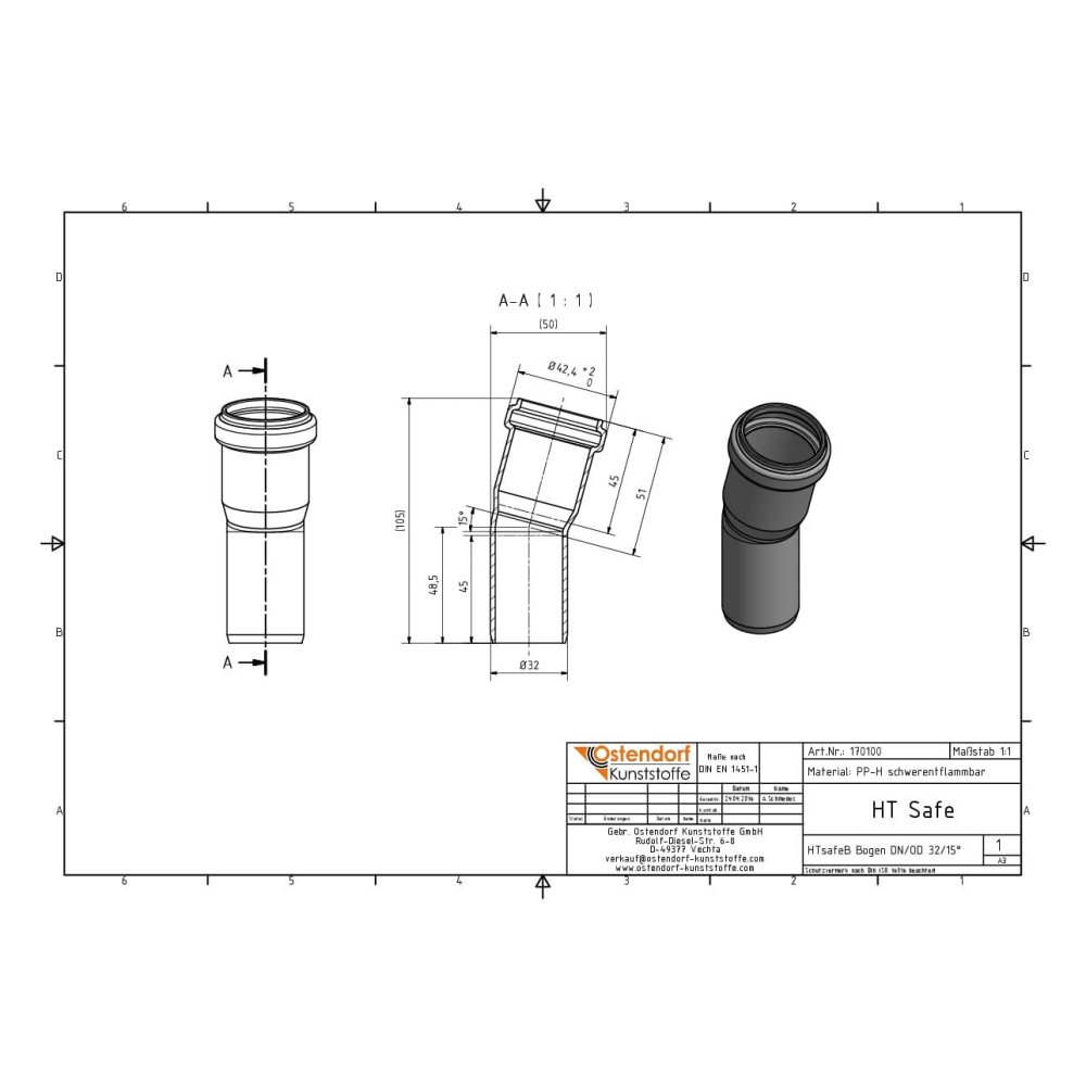 HTsafeB Bogen DN/OD 32 15 Céim-1