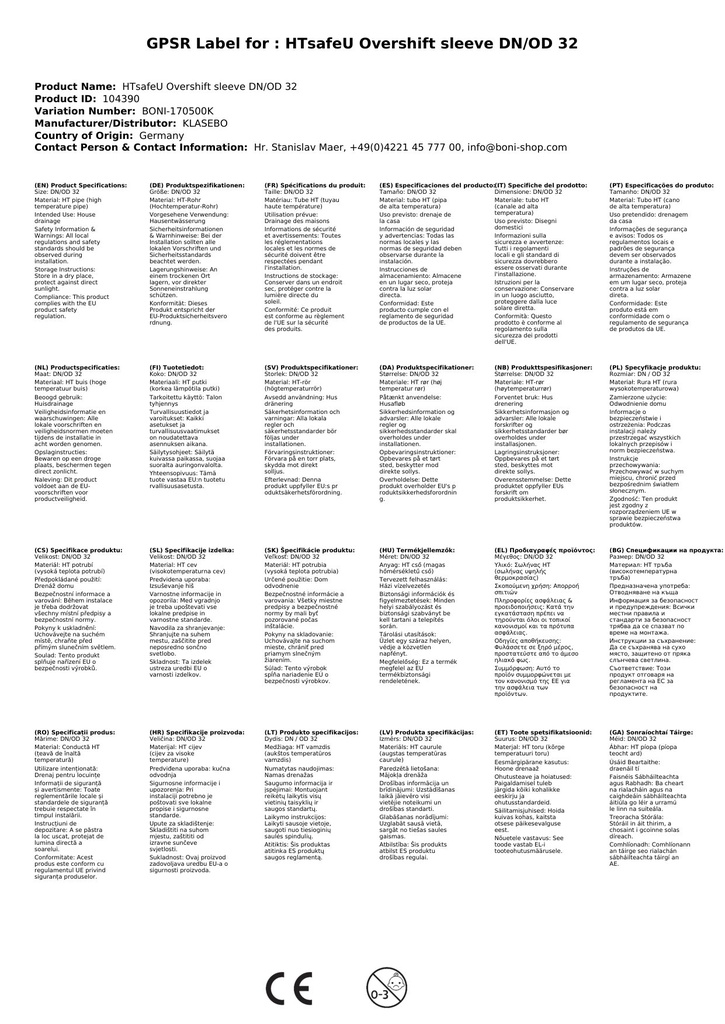 HTsafeU Muinchille Sleamhnáin DN/OD 32-3