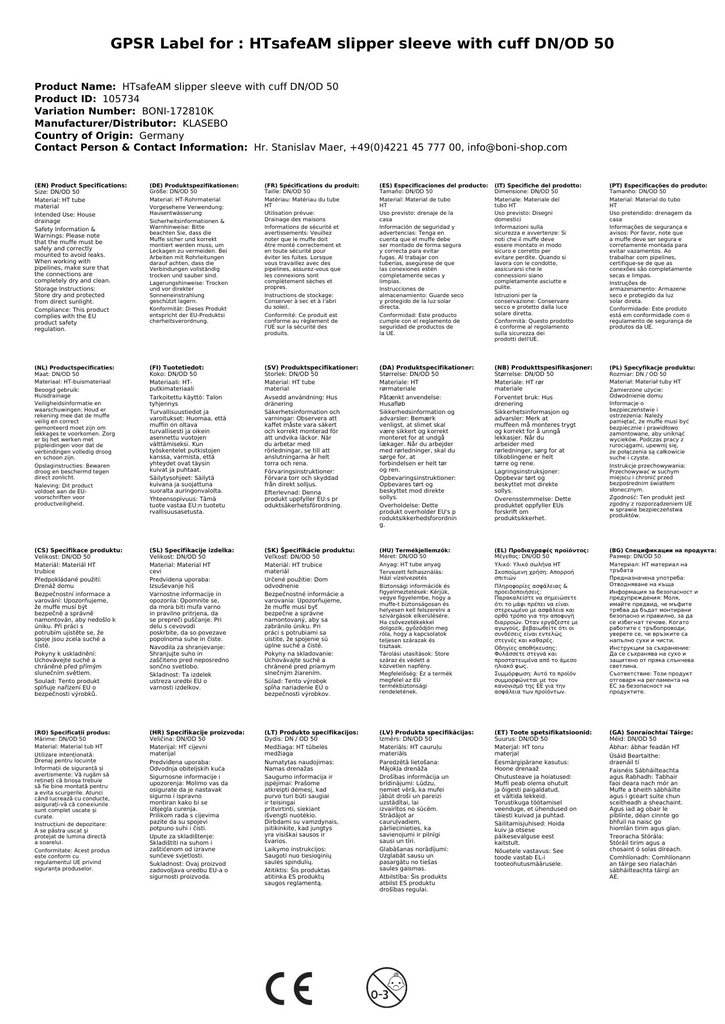 HTsafeAM Cúpláil Leathnaithe le Muinchille DN/OD 50-2