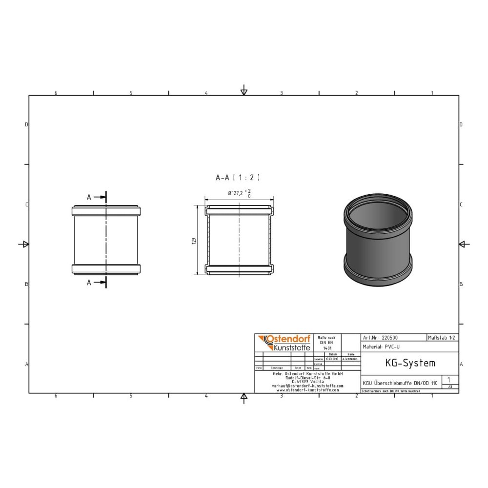 KGU Muinchille Sleamhnáin DN/OD 110-1