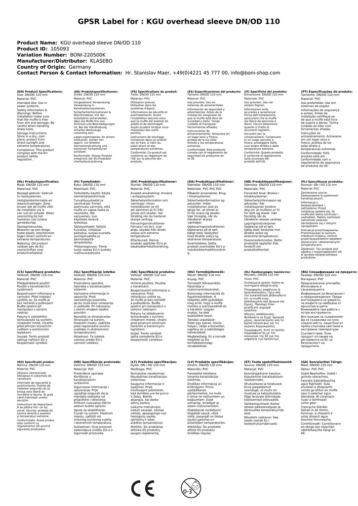 KGU Muinchille Sleamhnáin DN/OD 110-3