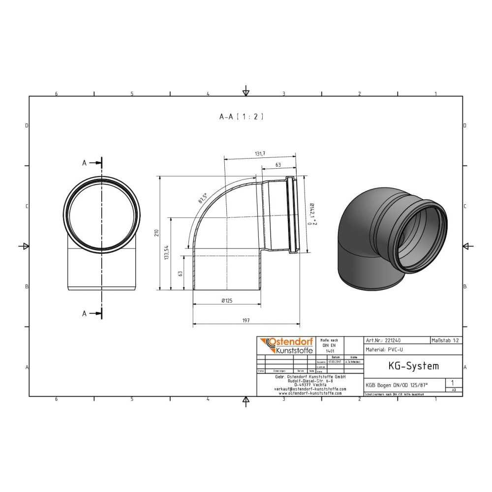 KGB Bogen DN/OD 125 87 Céim-1