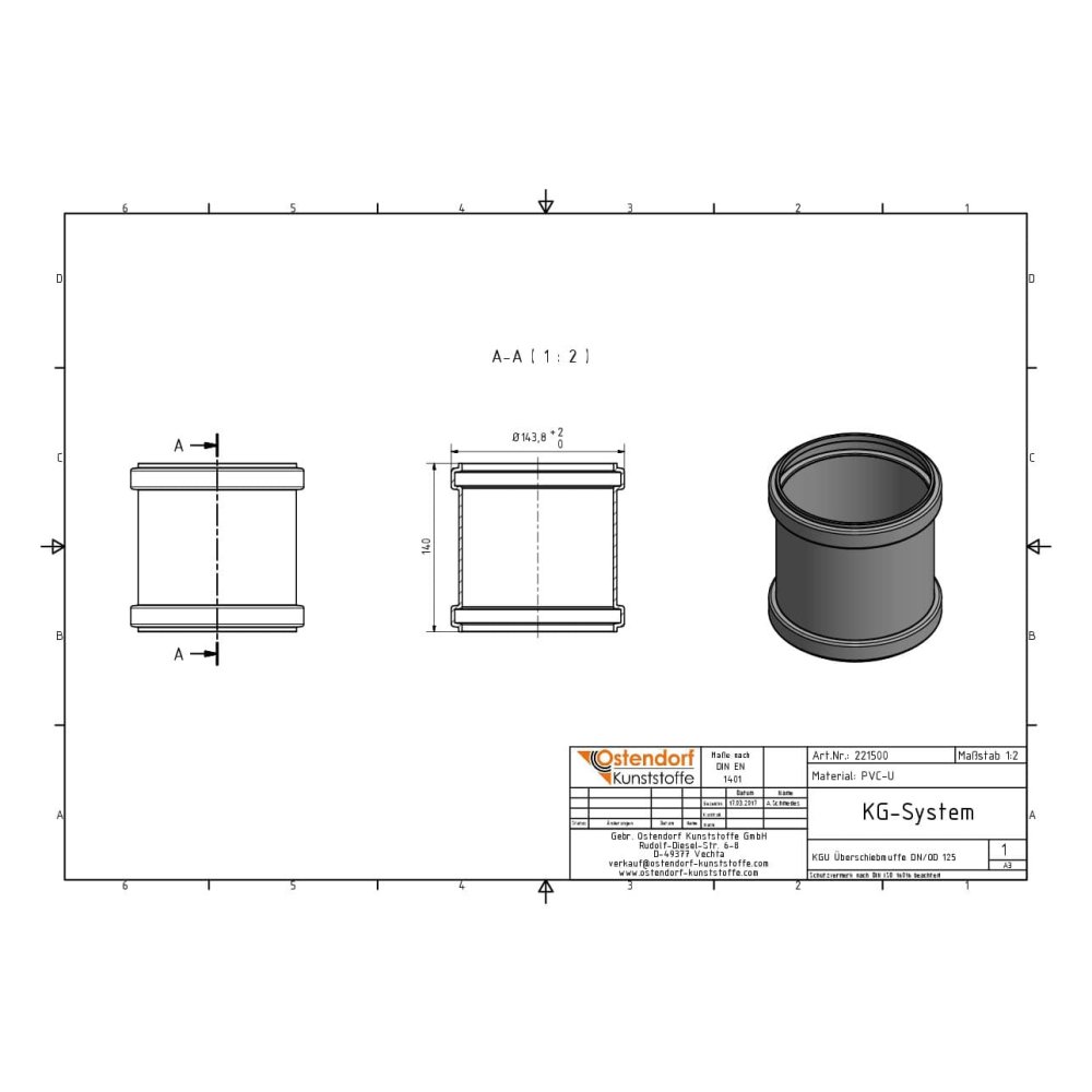 KGU Mufla Sleamhnáin DN/OD 125-2