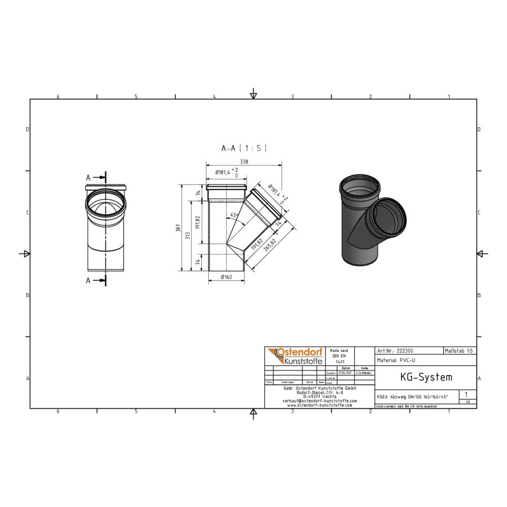 KGEA Brainse DN/OD 160/160 45 Céim-0