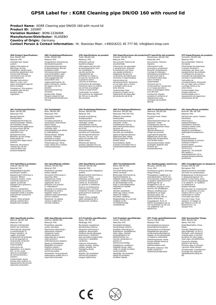 Píopa Glantacháin KGRE DN/OD 160 le clúdach cruinn-2