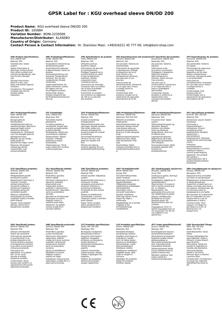 KGU Muinchille Sleamhnáin DN/OD 200-3