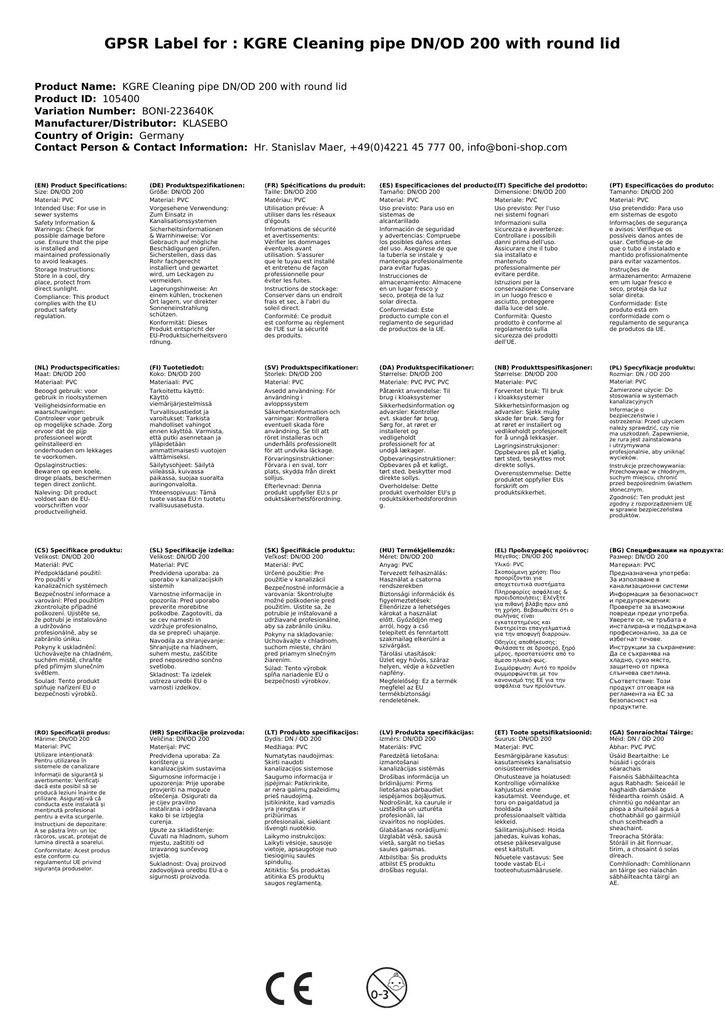 Píopa Glantacháin KGRE DN/OD 200 le clúdach cruinn-2