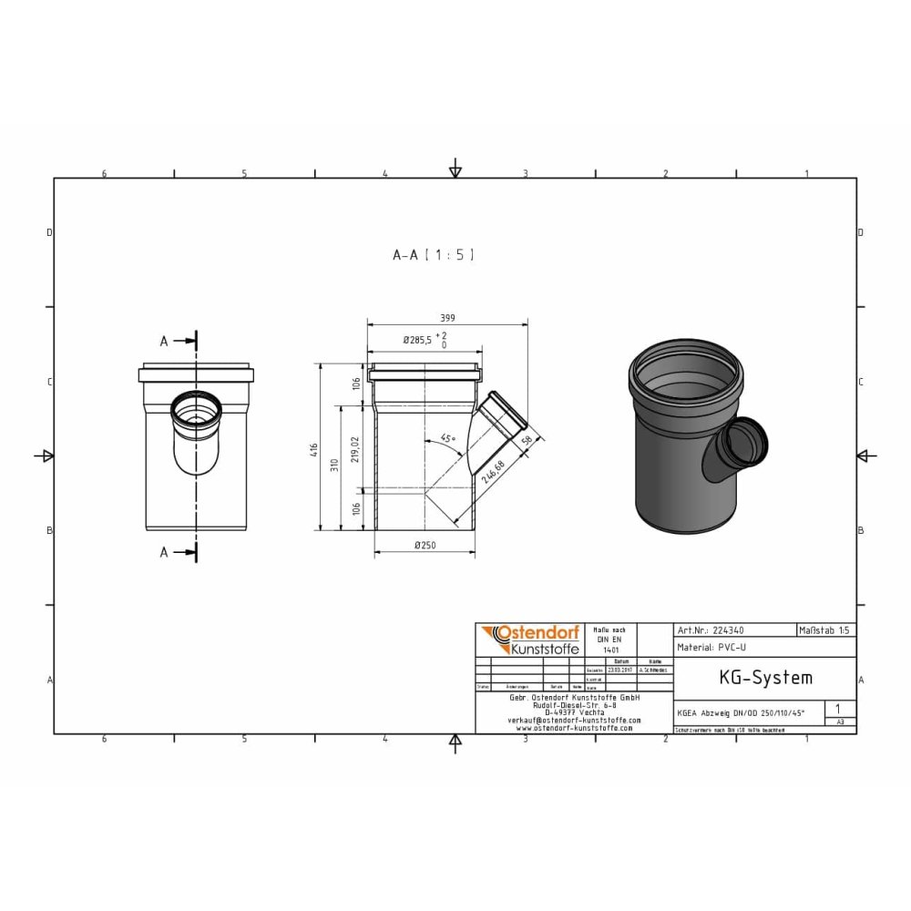 KGEA Brainse DN/OD 250/110 45 Céim-0