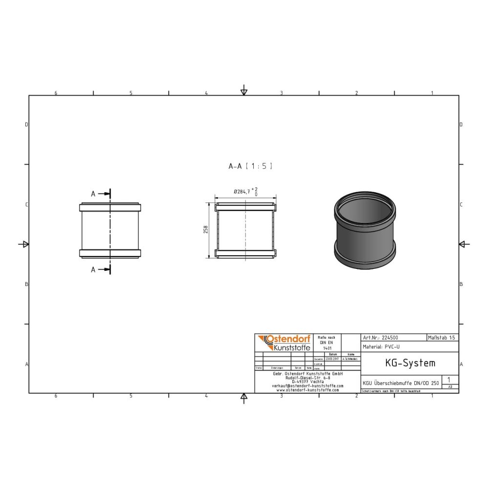 KGU Muinchille Sleamhnáin DN/OD 250-1