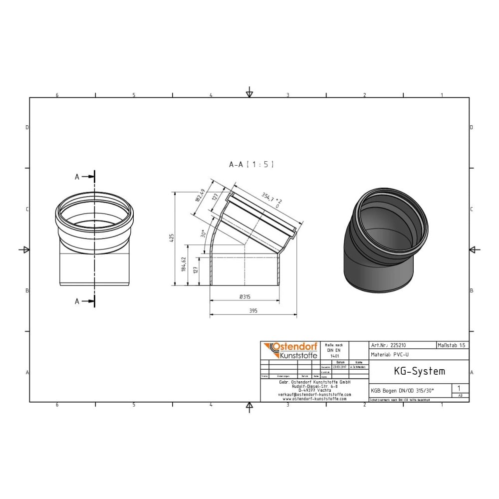 KGB Bogen DN/OD 315 30 Grad-1