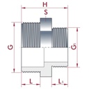 PVC - U Doppelnippel laghdaithe AG 1 1/2" x 3/4"-0