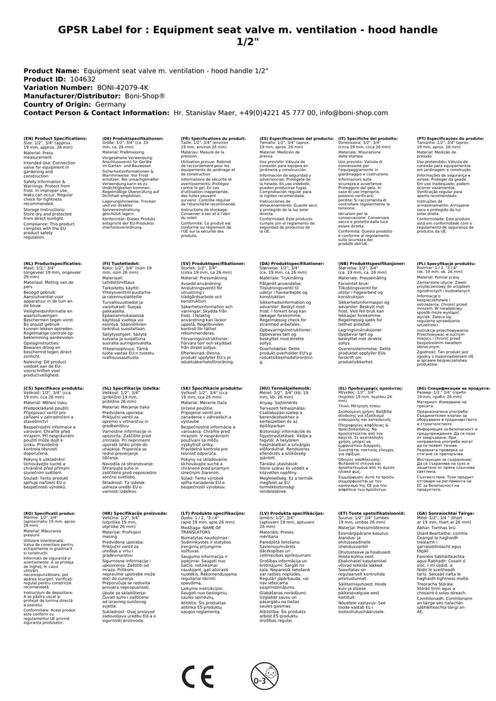 Comhla suíochán claonta feiste le haerálaí - Láimhseáil cochall 1/2"-1