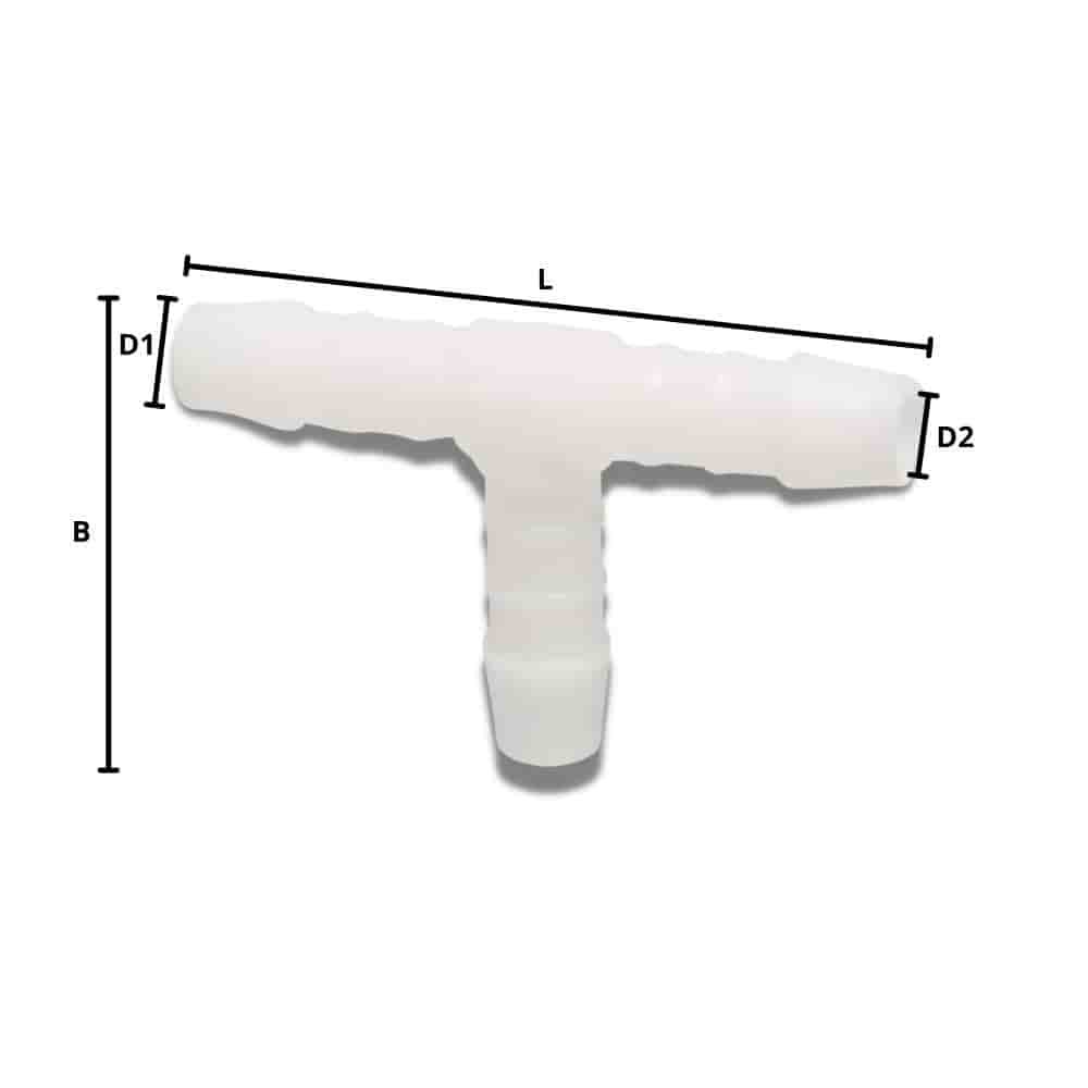 Ceanglóir Feadán Plaisteach T-Píosa 3 mm-0