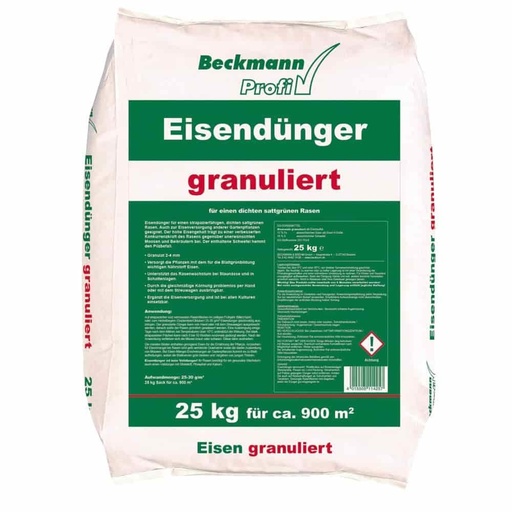 [BONI-11425] 25 kg leasachán iarainn granúil Beckmann 2-4mm f. thart ar 900m²