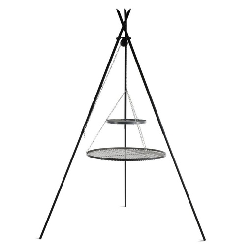 [BONI-C111446] Gríl Soghluaiste „TIPI“ 210 cm + Dúbailt Rósta 70cm agus 40 cm as Cruach Nádúrtha