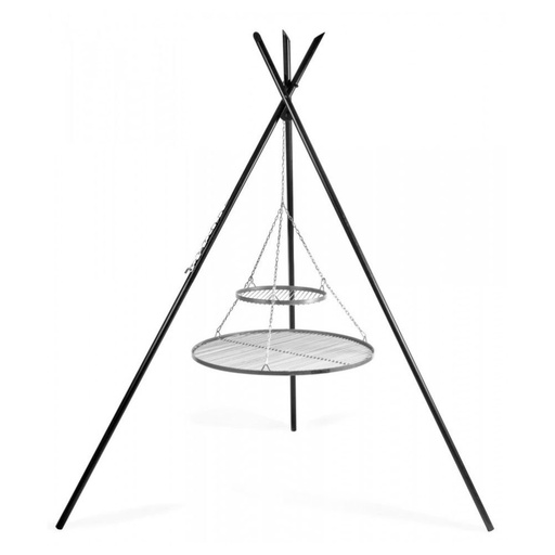 [BONI-C111448] Grill Crochta „TIPI“ 210 cm + Dúbhaltán 70 cm agus 40 cm as Cruach Dhosmálta